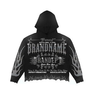 Chándales de algodón de alta calidad para mujer, chándales de peso pesado Con parte inferior acampanada, diseño personalizado, diamantes de imitación, estampado de invierno, secado rápido - Product Image 6