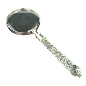 Loupe en métal de taille et de forme personnalisées, finition chromée avec poignée en acrylique - Product Image 2