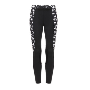 Pantalon d'équitation taille haute pour femme, longueur intégrale, noir avec imprimé cheval blanc, bande latérale, extensible dans quatre directions, vêtements d'équitation 2026 - Product Image 3
