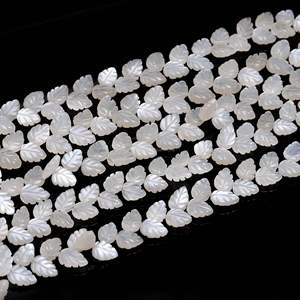 Perles de pierre de lune blanche AAA en forme de feuille, perles de pierres précieuses sculptées à la main pour la fabrication de bijoux, perles de pierre de lune naturelle de 10-11 mm, 8 pouces - Product Image 2