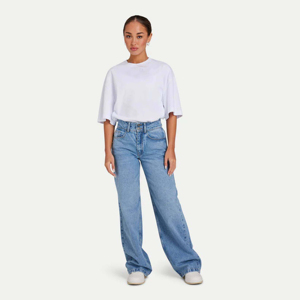 Pantalon cargo en jean premium pour femme, coupe droite, en polyester, décontracté, fabrication OEM, vente en gros, approvisionnement direct, personnalisable - Product Image 2