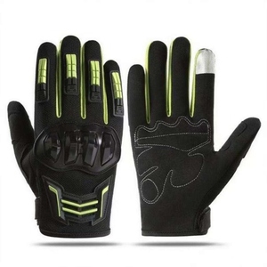 Gants de moto tactiques à doigts entiers en cuir noir, longueur poignet, durables, pour le cyclisme et les sports, impression par transfert thermique, pour hommes et femmes - Product Image 3