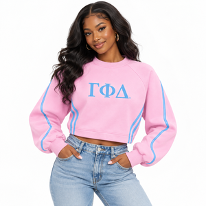 Sudadera de la Hermandad Gamma Phi Gelta, Sudadera Informal de Algodón para Mujer, Cuello Redondo, Jersey Bordado, Suéter de Punto - Product Image 1