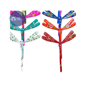 Juguete de Libélula de Bambú Pintado a Mano, Natural, Marca Glory, para Niños, Juego de Equilibrio y Diversión al Aire Libre - Product Image 1