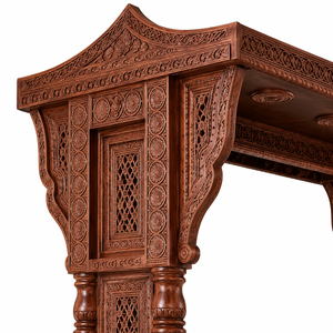 Balançoire Jhula en bois sur mesure pour espace de dessin, sculptée à la main en teck massif, balançoire d'intérieur 3 places, fabricant de Jhula en teck - Product Image 6