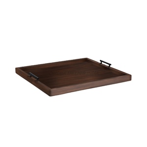Top Selling Wooden Tray <b>Set</b> in Deep Brown Color With <b>Square</b> Shape and Elegant Design Perfect for Serving and Home Decor - Product Image 1