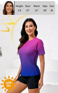 เสื้อแรชการ์ดสำหรับว่ายน้ำ ไซส์ใหญ่ ระบายอากาศได้ดี ป้องกันแสงแดด แขนเสื้อสำหรับผู้หญิง - Product Image 4