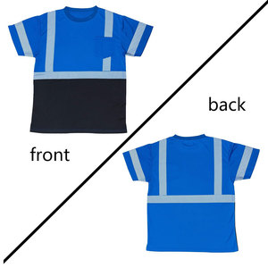 T-shirt de travail à manches courtes pour homme, haute visibilité, orange et noir, avec impression réfléchissante, séchage rapide - Product Image 4