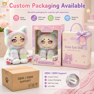TUSALMO Simpatici Giocattoli di Peluche a Forma di Gatto da 21CM Personalizzabili per Bambini, Bambola Animale all'Ingrosso, Morbida Bambola di Peluche a Forma di Gatto Cartone Animato con Grandi Occhi in Cotone PP, OEM ODM - Product Image 6