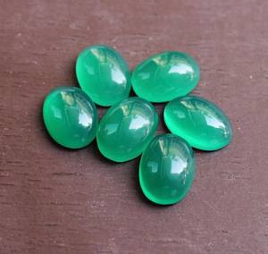 10 piezas de cabujones de ónix verde natural, piedras preciosas ovaladas de base plana, piedra pulida de alta calidad para la fabricación de joyas al por mayor - Product Image 3