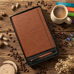 Aurelux Vintage PU Leather Cover A5 Multicolor Premium Case Bound 192 Pages Notebook Gift Set Business Writing Custom Logo - Product Image 6