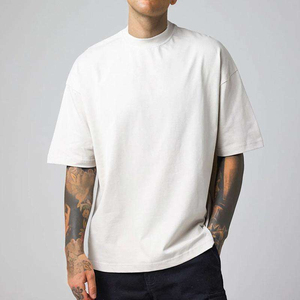 เสื้อยืดโอเวอร์ไซส์ OEM ODM ผ้าคอตตอนหนา 240 กรัม ทรงดรอปไหล่ สตรีทแวร์  ไม่มีลาย สกรีนโลโก้ได้  ยูนิเซ็กส์ สีขาวล้วน - Product Image 1