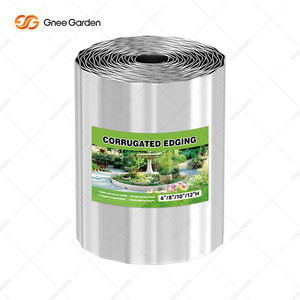 Bordure paysagère en acier laminé à froid argenté 10'*20' à clouer pour jardin, parterre de fleurs et allée - Product Image 2