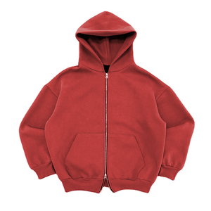 Sudadera con capucha extragrande para hombre, con cremallera, de color sólido, informal, personalizada, para hombre y mujer, de algodón y forro polar. - Product Image 6