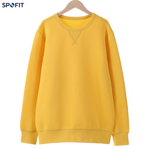 เสื้อสเวตเชิ้ตคอกลมแบบยูนิเซ็กซ์ สีพื้น ผ้าถัก ทรงปกติ สวมใส่สบายๆ สำหรับฤดูใบไม้ร่วง  รับสกรีนโลโก้บนผ้า - Product Image 2