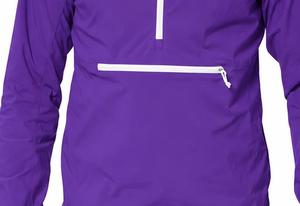 Unisex Purple Hooded Quarter-Zip Denim <b>Racer</b> <b>Jacket</b> Washed Quick Dry Breathable Polyester Winter Wear Regular Fit - Product Image 5