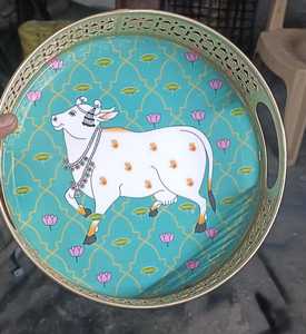 Assiettes de service ovales en céramique faites à la main, motif chinois traditionnel bleu et blanc, design végétal, vaisselle de fête - Product Image 3