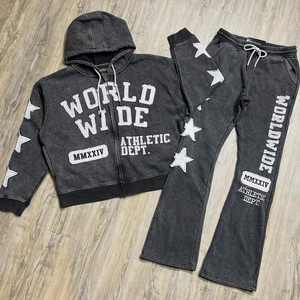 Survêtement zippé surdimensionné pour homme, qualité supérieure, personnalisable OEM, 100% coton (fleece), 65% coton, 35% polyester, 280 à 300 GSM - Product Image 3