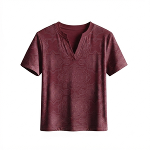 Nueva Llegada, Precio Bajo, Camisetas de Mujer de Manga Corta de Color Sólido, Diseño Nuevo, Ropa de Verano de Alta Calidad, Servicio OEM Personalizado - Product Image 3