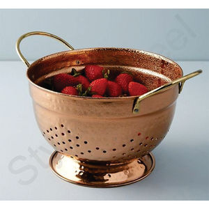 German Colander Color Used to Strain Stainless Steel Foods Such As Pasta or Rice or to Rinse <b>Vegetables</b> and Fruits - Product Image 2