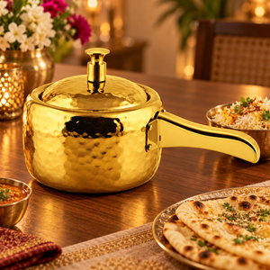 Hammered Gold Stainless Steel Saucepan with Lid Tabletop Cooker Serving <b>Pot</b> for Home Hotel Restaurant - Product Image 5