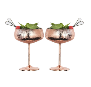 Verre à Martini en Acier Inoxydable Rose Cuivré Antique 450ml – Gobelet à Vin, Cocktail, Champagne – Accessoires de Bar Rose - Product Image 4