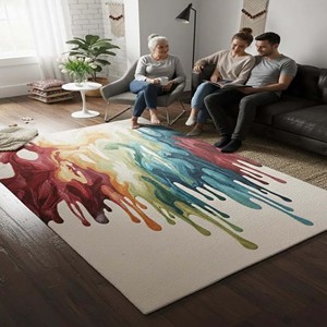 Abstract Colorful Area Rug Modern Hand Tufted Artistic Carpet Soft <b>Large</b> Living Room Floor <b>Mat</b> Contemporary Home Decor Design - Product Image 6