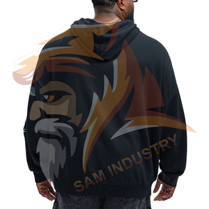 Sweat-shirts à capuche personnalisés avec logo, en polyester/coton, double couche, pull basique uni, sweat-shirt oversize - Product Image 2