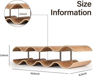 Modern 3 Tier Wave Wooden Wine Rack Stand Countertop Bottle Holder Display Storage <b>Shelf</b> <b>For</b> Home <b>Bar</b> Restaurant Wholesale - Product Image 6