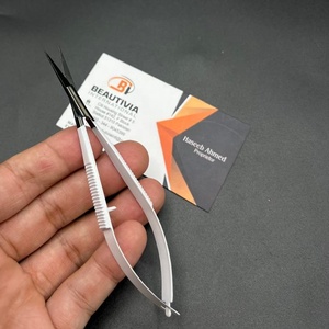 Pointe et pointe oblique avec ciseaux à ressort extra pointus ensemble de pincettes à sourcils de marque privée outils cosmétiques pour cheveux en acier durable - Product Image 5