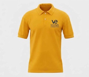 Voxstyle Enterprises Men's <b>Yellow</b> Short Sleeve Breathable Canvas for <b>Shirt</b> Solid Casual Knitted Plus Size 220g - Product Image 1