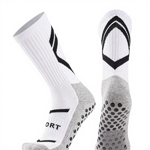 Tri Pro Sports <b>Ankle</b> <b>Socks</b> <b>Men</b> Quick Dry 100% Cotton Youth Cuff Logo Breathable Running Training Solid Color White Gray Spring - Product Image 2