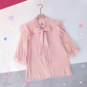 Blusa de Moda para Mujer con Lazo, Botones de Perla, Elegante, Color Sólido, Camisa de Oficina, Venta al por Mayor, Fabricante de Ropa de Trabajo - Product Image 3