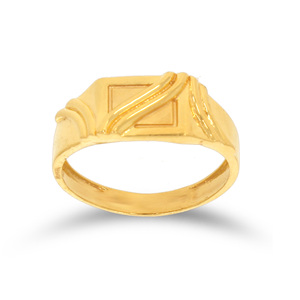 Luxury 18K Gold Signet <b>Ring</b> for <b>Men</b> Geometric Square Face with Elegant Wave Line Design Classic Statement Fine Jewelry Wholesale - Product Image 1
