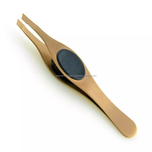 Pinzas Profesionales para Cejas con Puntas Inclinadas, Acero Inoxidable, Agarre de Silicona, Calidad Grado A+, Color Personalizado para Cejas - Product Image 1