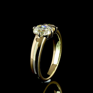 Anillo Toi et Moi con diamante cultivado en laboratorio con corte pera en oro de 10K, 14K, 18K, plata 925, 935, anillo de compromiso personalizado. - Product Image 3