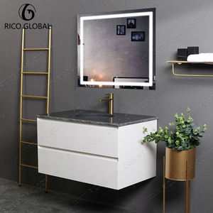 RICO GLOBAL Mueble de Baño Moderno de Pared con Espejo LED, Lavabo de Cerámica, 48 Pulgadas, MDF, Diseño Contemporáneo - Product Image 3