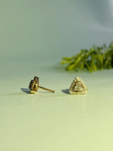 Boucles d'oreilles en or rose 18 carats avec diamant naturel taille brillant rond, bijoux classiques pour femme, à porter au quotidien - Product Image 4