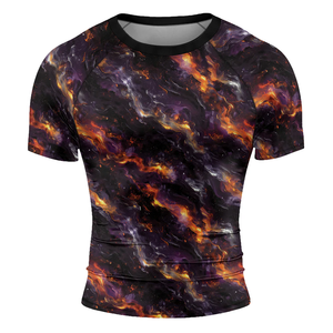 เสื้อรัดกล้ามเนื้อแขนสั้นสำหรับ MMA/BJJ แบบขายส่ง สั่งทำได้ พิมพ์ลายด้วยความร้อน ระบายอากาศ แห้งเร็ว เหมาะสำหรับการฝึกซ้อมในยิม - Product Image 2