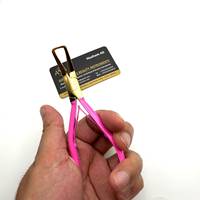 Pince de retrait de microbilles en or rose, en acier inoxydable, pour extensions capillaires, avec logo personnalisé, micro-liens, manche rose, OEM