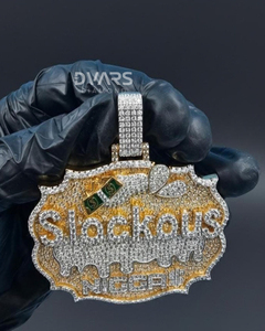 Pendentif personnalisé style Hip Hop plaqué or 18 carats avec nom/logo/lettre, pendentif 3D unique effet goutte d'eau glacé - Product Image 2