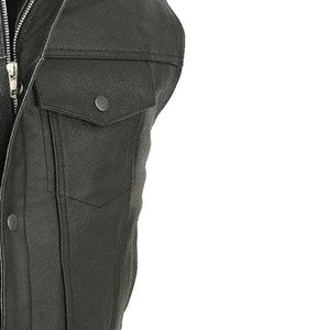 Chaleco de Cuero Premium para Hombre, Chaleco de Motociclista sin Mangas, Logotipo Personalizado, Fabricación OEM ODM en Pakistán - Product Image 5