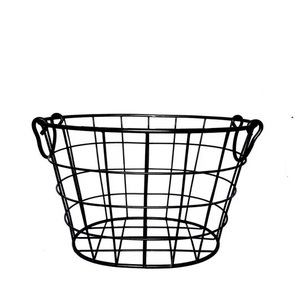 Stylish Design <b>Basket</b> Fruit <b>Basket</b> Iron <b>Basket</b> Matte Black <b>Stackable</b> Simple Design Multi-Purpose Iron <b>Basket</b> - Product Image 6