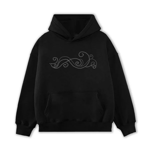 เสื้อฮู้ดดี้ผู้ชายแบบขายส่ง OEM ประดับเพชรเทียม ผ้าฝ้าย 100% บุขนแกะ ระบายอากาศได้ดี แห้งเร็ว สวมใส่สบาย คุณภาพสูง - Product Image 1
