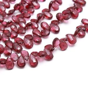 ลูกปัดรูปลูกแพร์เหลี่ยมเพชรพลอยโกเมนธรรมชาติแบบ100% สำหรับทำเครื่องประดับลูกปัดเจ้าสาวที่มาถึง - Product Image 3