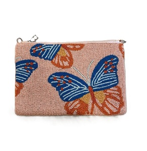 Pochette à monnaie perlée tendance avec broderie de perles de rocaille, petite taille, style branché - Product Image 1