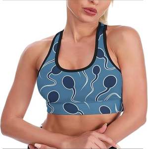 Dark Blue Sperms Breathable Plus Size Fashion Sports Bras Cozy Y Back Yoga Bra Sleeveless Crop Tank Tops - Product Image 1