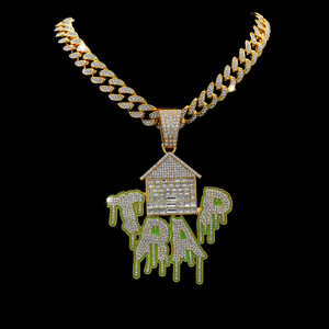 Jewelux High Demand Trap House Pendant 925 <b>Silver</b> Rhodium Plated Hiphop <b>Charm</b> Unisex Everyday Wear India - Product Image 3