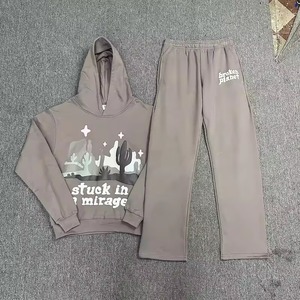 Ensemble sweat à capuche et pantalon Infinite Realities vert olive en polyester/coton, survêtement décontracté unisexe adulte, polaire respirant pour l'hiver - Product Image 5
