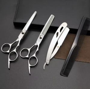 Kit de ciseaux à effiler professionnels en acier inoxydable pour la coupe de cheveux, outils de salon de coiffure, à vendre - Product Image 3